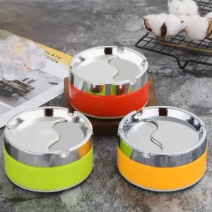 Gạt Tàn Màu Nắp Xoay Inox Đóng Mở Thông Minh Chống Gió Tiện Lơi GT09