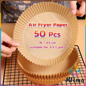 KLIMO Air Fryer Paper Liner Disposable Air Fryer Sheet Oil-proof Parchment Paper Non-Stick 50 PCS