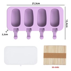 Khuôn Làm Kem Silicon Tự Làm Khuôn Làm Kem Que Có Nắp Thân Thiện Với Môi Trường Khuôn Làm Kem Que Tự Làm Cho Dụng Cụ Làm Kem Nhà Bếp Sáng Tạo