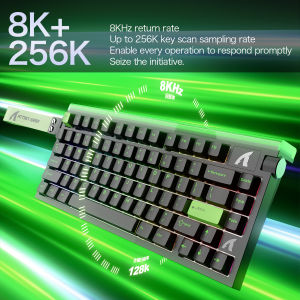 ATTACK SHARK | 8K Hz R85HE Gaming Mechanical KeyboardAttack Shark RGB Neon Light Box256K0.005mm RT AccuracyWired Connection Support Web/PC