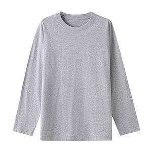 เสื้อยืดคอกลมแขนยาวสีขาวสำหรับผู้หญิง ทรงหลวม สไตล์เกาหลี เสื้อชั้นใน ฤดูใบไม้ร่วง ฤดูใบไม้ผลิ ฤดูใบไม้ร่วง เสื้อชั้นในสีพื้น