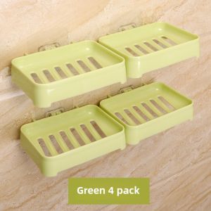 No-Drill Stainless Steel Soap Holder Bathroom Seamless Adhesive Creative Wall Hanging Soap Box Drainable Soap Suction Cup