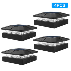4x4 Solar Post Cap Lights Outdoor With 3 Lighting Modes For Fence Patio Garden Decor Solar Powered Post Lights Fit 4x4 Wood/Viny