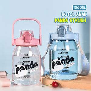 Botol Minum Anak Free Sedotan + Tali dan Pegangan Ukuran 1L Botol Minum Anak Karakter Panda Tumbler Besar /YH-8011