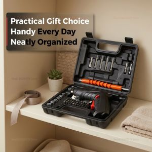 oeny | 47PCS Rechargeable Electric Screwdriver Kit 3.6V Cordless Lithium Power Tool Set Foldable for Home DIY Furniture Repair Assembly
