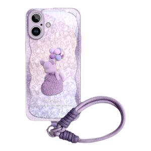 Ốp lưng kính GGUU cho iPhone 16 Pro Max họa tiết gấu nhỏ chống rơi