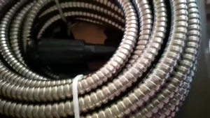 Metal Water Hose 25/50/100 ft - Stainless Steel Water Hose with 2 Nozzles