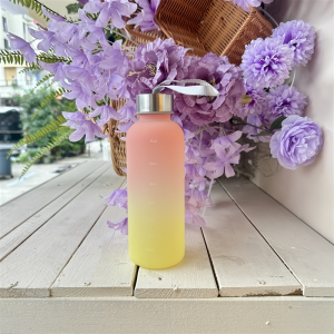 550ml Bottle With Time Marker Motivational Reusable Fitness Sports Outdoors Travel Leakproof BPA Free Frosted Plastic