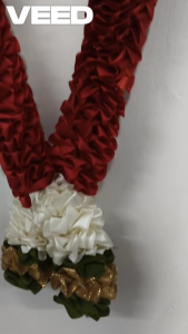 Artificial Flower Garland Ribbon Mala | Decorative Pooja & Festival Garland for Ganesha Idols Home Temple & Festive Decor (Pack of 1 Pc | 27 Inches)