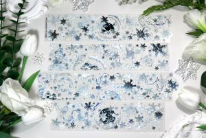 Wines Studio Murayun Transparent Flax Handmade Snowflake Ice Crystal Gukacai Paper Tape for Bullet Journal Planner