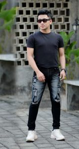 celana panjang jeans sobek sobek dewasa premium celana panjang jeans Stretch sobek dewasa premium