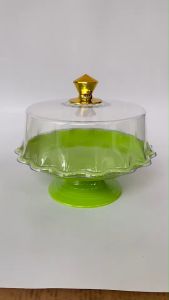 Tempat Kue Bolu Lebaran / Tempat Puding / Tudung Kue Akrilik Golden Sunkist TK1026