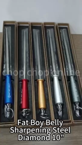 Fat Boy Belly Diamond Sharpening Steel 10" | Rod Asah Pisau Berlian Tajam Cepat |​ Dapur & Rumah Sembelih​（ASS-10D)