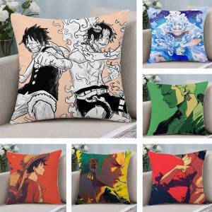Bandai | One Piece Donquixote Doflamingo Anime Plush Pillow Cover Soft Short Plush Cushion Cover For Sofa Bedroom Home Decor Gift