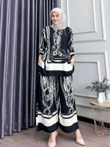 ONESET INARA RAYON DIAMOND MIX CRINGKLE SETELAN BAJU MUSLIM WANITA JUMBO BUSUI