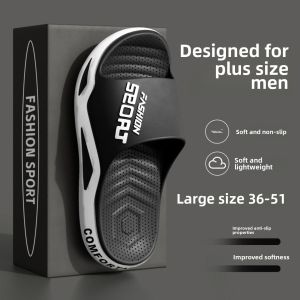 Large Size Mens Slippers Summer New Style 2024 Indoor Home Wear Outdoor Slip-Resistant Odor-Resistant Extra-Large Cool Slippers