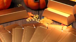 6Pcs Gold Bars Fake Bar Gift Box Party Favor Chocolate Gold Coins Foil Treasure Brick Paper Boxes for Christmas Wedding