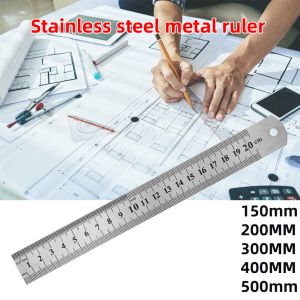 Stainless Steel Metal Straight Ruler Precision Double Sided Precision Measuring Tool Scale Metric Ruler Accessories 15-40cm