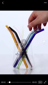 Chang หลอดแก้วสําหรับใส่กาแฟ เครื่องดื่ม ทนต่ออู่น้ำหนักสูง หลอดแก้วใส Straw
