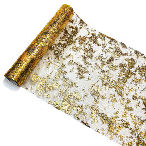 Sparkle Metallic Table Runners Gold Silver Thin Table Runner Glitter Sequin Metallic Foil Mesh Roll Birthday Party Decor Wedding