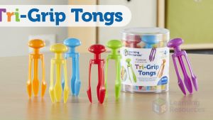 [อายุ 4+] ชุดพัฒนากล้ามเนื้อมัดเล็กที่ใช้จับดินสอด้วยตัวคีบ 3 ขา (6 ชิ้น) (TRI-GRIP TONGS) [Learning Resources]