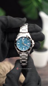 Jam Tangan Pria Casio MDV-10D-2A1 Black Bezel Blue Dial Silver Stainless Steel Band