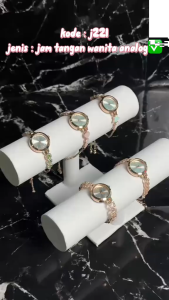 MGJ221 Jam Tangan Gelang Serut Wanita Stainless Steel Quartz Elegan Anti Air