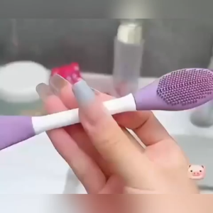 TWOL SHOP Stock no.152,1pcs Double-Headed Silicone Mask Brush Face Wash Mud Mask Scraper Beauty Tool Facial Massage Brush