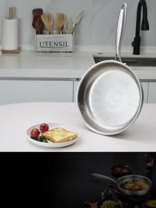 Titanium Peacock Pattern Frying Pan Non-stick Titanium Crystal Coating Zero Coating Suitable for All Stovetops Dishwasher Safe