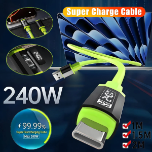 240W Cable Super Fast Charging USB Type C Phone Data Cord PD Charger USB C to USB C Quick Charge Wire For iPhone Samsung Xiaomi