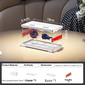 KUOTING | Small Living Room Multiple Compartments Transparent Display Aquarium for Betta Fish