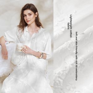 BEIQIANI | Bohemian Cotton Summer Embroidered Lace Sleeve Puff Set