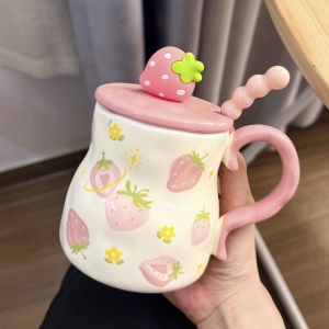 LUXIAOSHI | High Aesthetic Ceramic Mug with Lid and Spoon