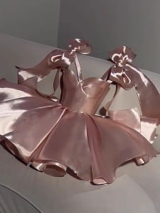 Charming Unique Glossy Strap Korean Sweet and Spicy Style Dress