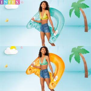 INTEX Thickened Inflatable Waterbed with Handle Adult Swimming Ring Seat Cushion Portable Pool Float for Swimming And Relaxing
