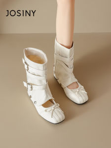 Josiny | Interior Heel Elevation Mary Jane Shoes Female Hollow Two-Wear Design