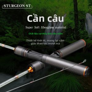 MLZH | Cần Câu Lure Micro UL Sợi Thủy Tinh Carbon Cứng Tay Cầm Stream