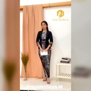 Nusa Kebaya Setelan Kebaya Kutubaru Elnira Brukat Kombinasi Batik Kebaya Kutubaru Seragaman Termurah