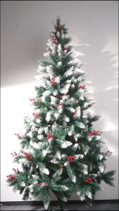 Sincecu Elegant 4-7FT Snow-Dusted Pinecone Christmas Tree with Lifelike Berry Decorations - Festive Holiday Home Décor 4-7FT Realistic Pinecone Xmas Tree with Snow Dusted Tips - Lifelike Berry Decor for Home Holiday Celebration