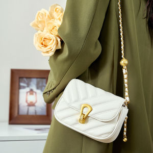Royal Bagger ใหม่แฟชั่นโซ่สลิงไหล่กระเป๋าผู้หญิงหนังวัวแท้ Elegant Simple สุภาพสตรี Crossbody ก