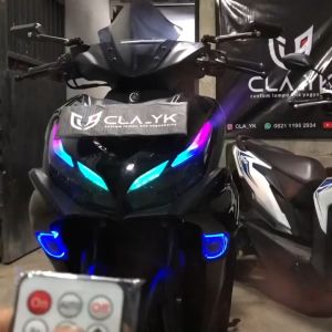 Paketan Lampu Alis RGB Aerox Bonus Devil Eye Lampu Alis Running Free Demon Eye