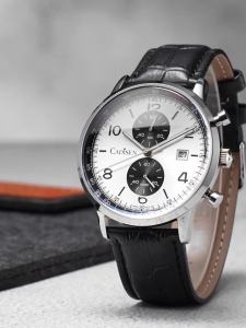 CADISEN Men Watch Quartz Luxury Brands MIYOTA 0S11 Movement Chronograph Sunburst Salmon Dial AR Coated Glass Waterproof Watches