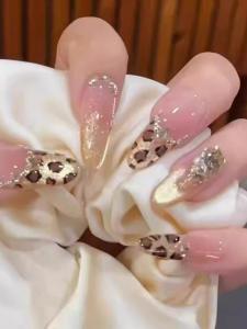 New Years New Style Leopard Print Cat Eye Manx Cat Daily Phototherapy Versatile White Enhancing Wearable Nail Art GC【Lion Embrace Life Flower】