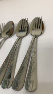 ช้อน+ส้อม ลายไทย ช้อนส้อมสำหรับทานอาหาร ชุดช้อนส้อม ช้อนส้อมพกพา ช้อนกินข้าว