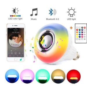RGB Bluetooth Music Bulb – Smart Speaker Light 13 Colors E27 Base – Remote Controlled