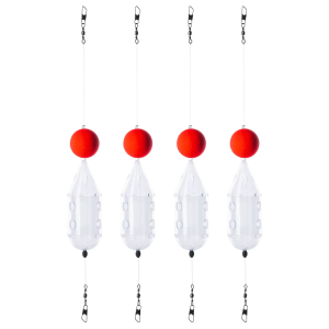 Goture 2-5pcs Mini Rotating Fishing Bait Cage Maggot Feeder Clear Cap Swim Feeders with Foam Ball for Maggot Carp Fishing Tackle