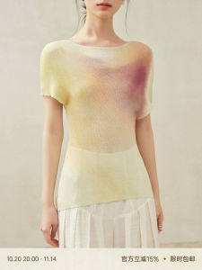 MURMURMI 25SS Capsule Collection Short Sleeve Printed Knitted Cotton T-Shirt Slim Fit Commute Style Summer Regular Length