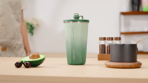 MEECOPA 600ML Gradient Coffee Mug with Retractable Straw 304 Stainless Steel Dual Use of Hot and Cold Insulated Cup