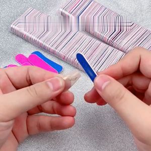 OFM-K186 Alat Kikir Kuku 2 Sisi Nail Buffer Mini Portable Kikir Kuku Kayu / Amplas Kuku Dua Sisi