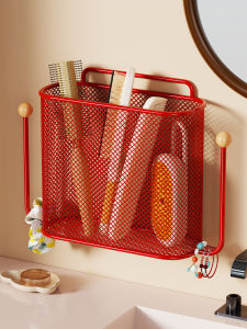 MENGBINFEN | Bathroom Hair Accessory Storage Wall Rack Perforated Draining